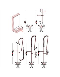 Commercial Deck-Mounted Pre-Rinse Spray Unit with Wall Bracket Chrome  2