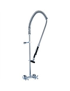 Commercial Deck-Mounted Pre-Rinse Spray Unit with Wall Bracket Chrome 