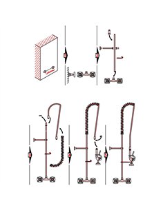 Commercial Deck-Mounted Pre-Rinse Spray Unit with Wall Bracket Chrome  2