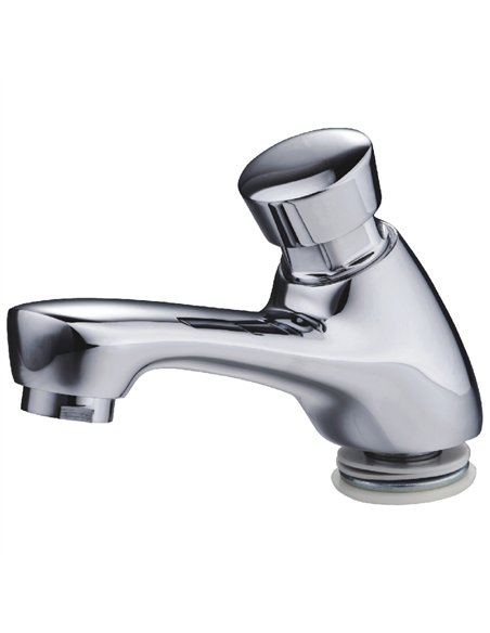 Commercial Basin Pillar Tap Push-Down Self-Closing Faucet Chrome 