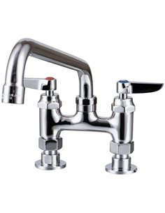 4&quot Deck Mounted Commercial Faucet with 8&quot Heavy-Duty Swing Spout Chrome 