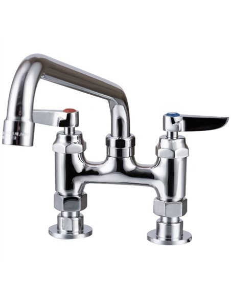 4&quot Deck Mounted Commercial Faucet with 8&quot Heavy-Duty Swing Spout Chrome 