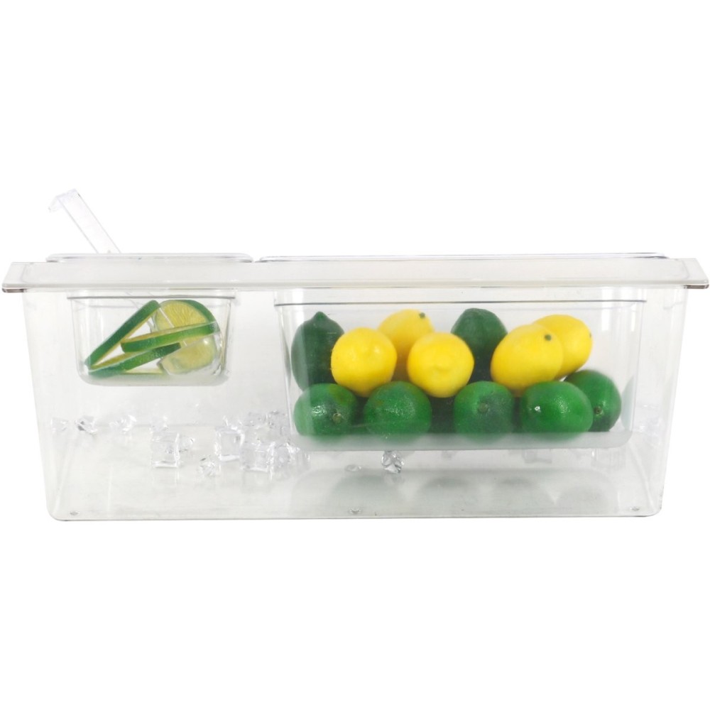 Chilled Condiment Holder including 1xGN1/3+1xGN1/6-150mm containers with lid Plastic | Stalwart DA- CHP06BD3