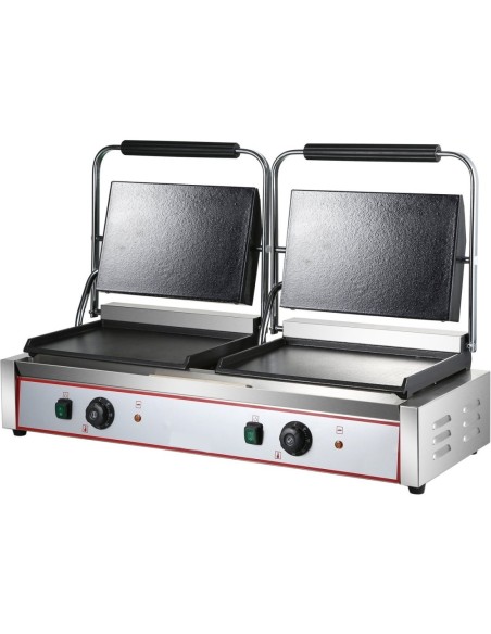 Professional High-Quality Heavy Duty Twin XL Panini Contact grill Smooth 4.4kW Dual Zone For Catering