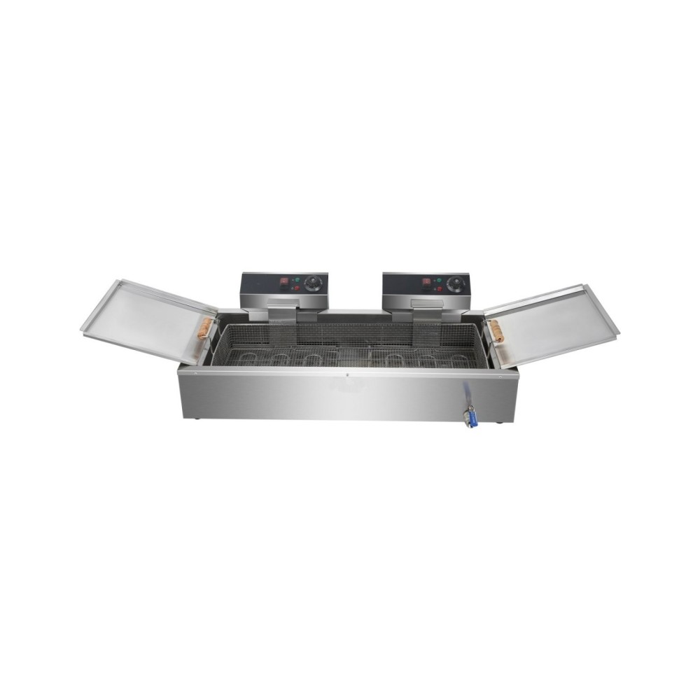 Professional Long-Lasting Commercial Fryer Single Tank Dual Zone Electric 26 litre 7.8kW Countertop Drainage tap For Commercial 