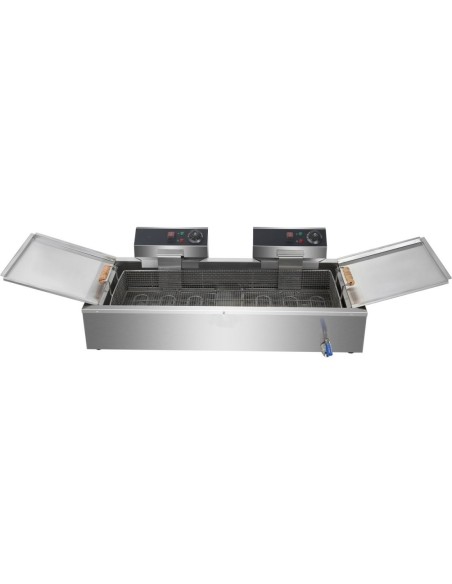 Professional Long-Lasting Commercial Fryer Single Tank Dual Zone Electric 26 litre 7.8kW Countertop Drainage tap For Commercial 