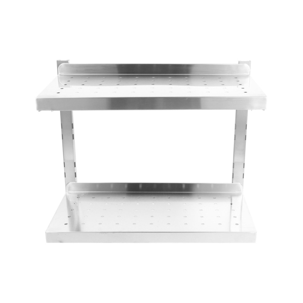 Professional Long-Lasting Wall Shelf Perforated 2 tiers Stainless steel 1200x400x600mm For Commercial Kitchens