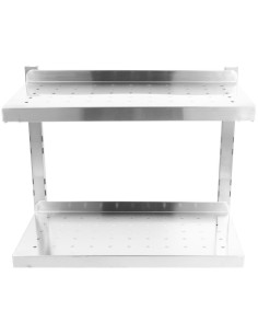 Professional Built to Last Wall Shelf Perforated 2 tiers Stainless steel 1400x350x600mm For Commercial Kitchens 2