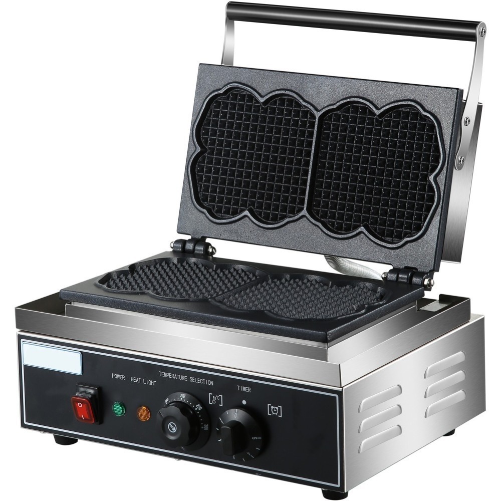 Professional Long-Lasting Commercial Waffle Maker 1.55kW 2 waffles Countertop For Commercial Kitchens