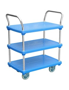 Professional Durable Platform Trolley 3 Tier Blue 810x500x930mm 210kg For Catering Service
