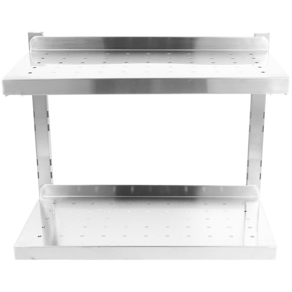 Professional Built to Last Wall Shelf Perforated 2 tiers Stainless steel 2000x300x600mm For Commercial Kitchens
