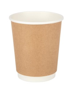 500pcs Compostable Coffee Cups Double wall 8oz/237ml Kraft | DA-DW8K