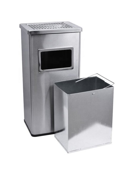 Commercial Ashtray Waste Bin 30 Litres Satin | Stalwart DA-JYAB701SATIN