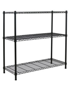 Commercial Shelving unit 3 tier 750kg Width 750mm Depth 350mm Black wire | Stalwart DA-AMJ536