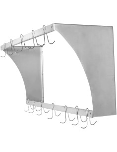 Commercial Wall Mounted Double Line Pot Rack with 12 Hooks Stainless Steel 900x300x300mm | Stalwart DA-VMR0930 2