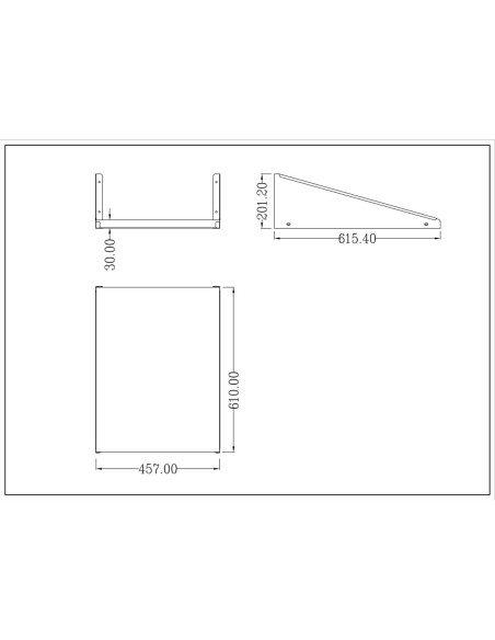 Microwave Shelf Stainless steel 600x450mm | Stalwart DA-MWS2418