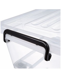 Pack of 12 Plastic Storage Box with Wheels &amp Lid &amp Clips 15 litre 400x295x208mm Polypropylene | Stalwart DA-S1015 2