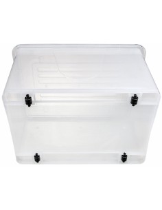 Pack of 4 Plastic Storage Box with Wheels &amp Lid &amp Clips 70 litre 630x433x355mm Polypropylene | Stalwart DA-S1070SETOF4 2