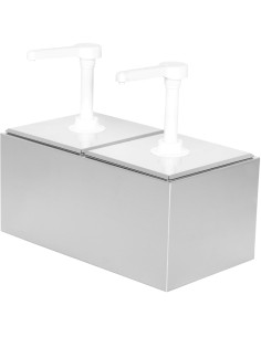 Commercial 2 x 2.5 litre Pump Condiment/Sauce Dispenser GN1/6 | Stalwart DA-NHGN162