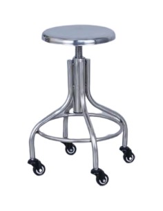 Stainless Steel Adjustable Stool with Wheels | Stalwart DA-WHMS4