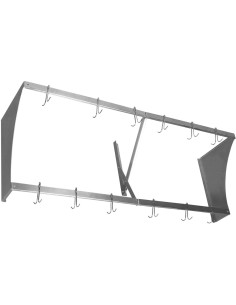 Commercial Wall Mounted Double Line Pot Rack with 12 Hooks Stainless Steel 1200x300x300mm | Stalwart DA-VMR1230 2