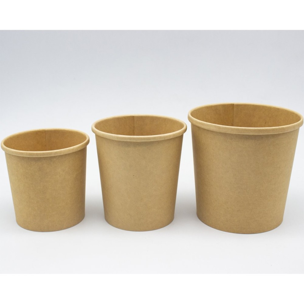 500pcs Kraft Soup Bowl 24oz/709ml PE | Stalwart DA-KSB24OZ