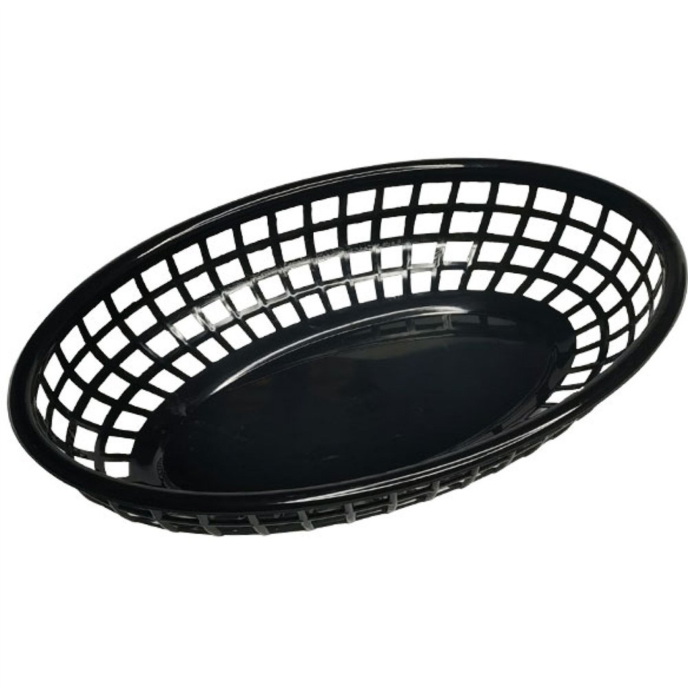 Heavy-Duty Polypropylene Food Basket Black 235×150×46mm | Professional CS25JGM202