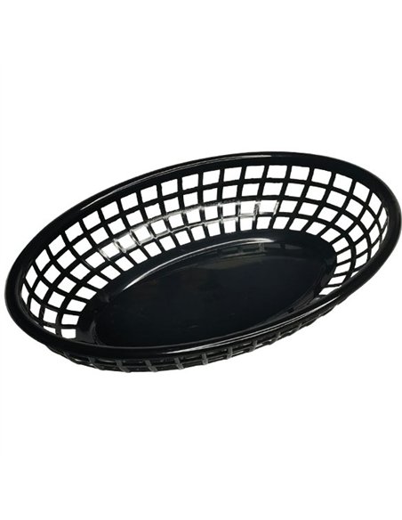 Heavy-Duty Polypropylene Food Basket Black 235×150×46mm | Professional CS25JGM202