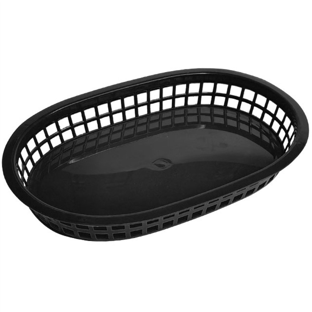 Heavy-Duty Polypropylene Food Basket Black 275×175×38mm | Professional CS25JGM204