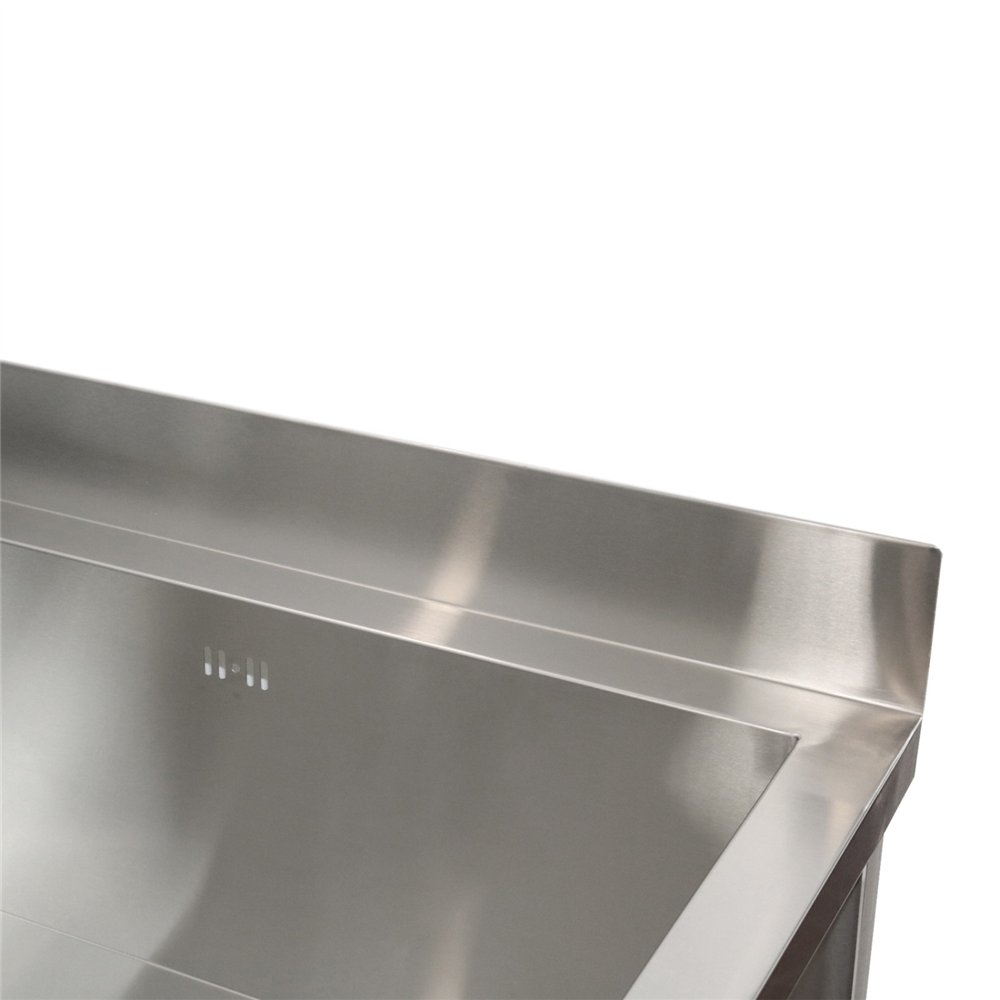 Commercial Stainless Steel Mop Sink with Low Rack &amp 2-in-1 Mop Holder 600x600x550mm | Professional CS25SMSJYLR6060