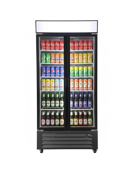 Commercial Display Refrigerator with Double Glass door 590 litres Black | Professional CS25EC900