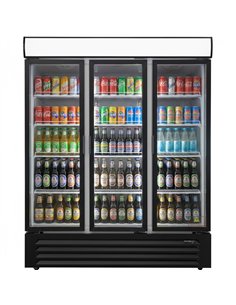 Commercial Display Refrigerator with 3 Glass doors 760 litres Black | Professional CS25EC1200