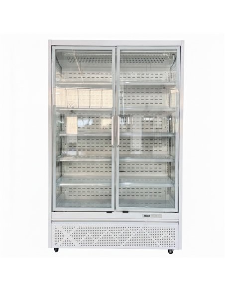 1196L Double Glass Door Upright Display Fridge – 1330 × 720 × 2030 mm White| Professional CS25LKL202