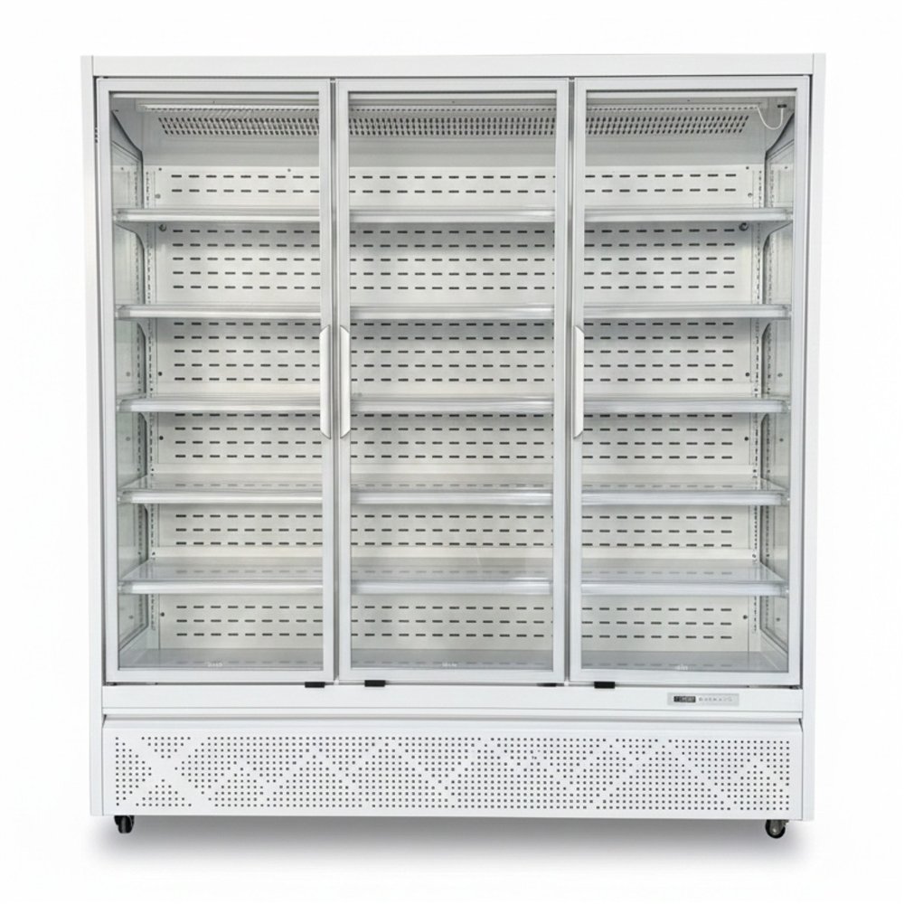 1715L Triple Glass Door Upright Display Refrigerator – 1880 × 720 × 2030 mm White| Professional CS25LKL208