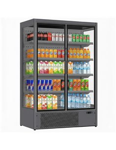 1196L Double Glass Door Upright Display Fridge – 1330 × 720 × 2030 mm Grey| Professional CS25LKL206