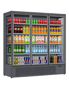 1715L Triple Glass Door Upright Display Refrigerator – 1880 × 720 × 2030 mm Grey| Professional CS25LKL212