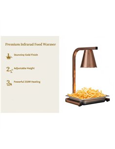 Commercial Food Warmer GN1/2 – 1 Heating Lamp 230×560×305 mm 250W Gold| Professional CS25EWL03G1 2