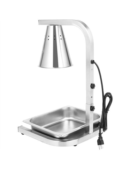 Commercial Food Warmer GN1/2 – 1 Heating Lamp 230×560×305 mm 250W Silver| Professional CS25EWL03S1
