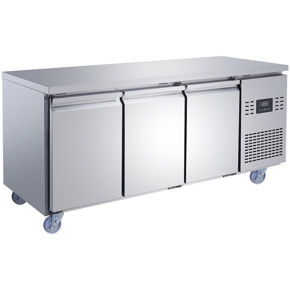 Commercial 3 Door Counter Freezer - Stainless Steel Prep Freezer 1794×700×850mm | Professional CS25SUP110