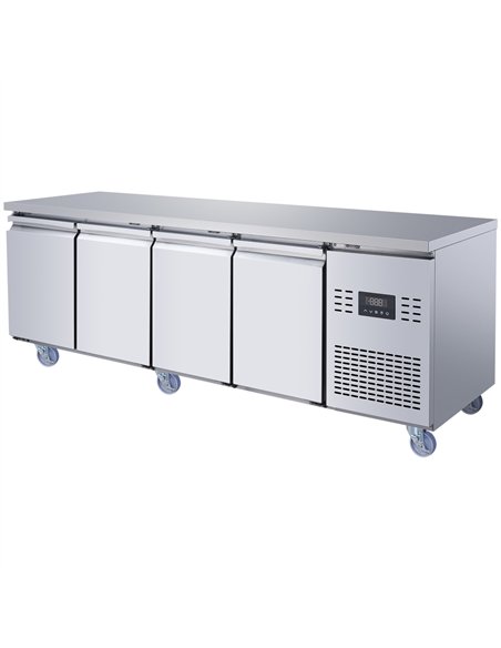 Commercial 4 Door Counter Freezer - Stainless Steel Prep Freezer 2239×700×850mm | Professional CS25SUP112
