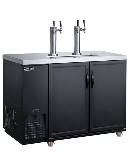 Professional Double Tap Beer Dispenser 2 Door Bottle Cooler 453L 1267×705×1216mm Black | Professional CS25DKB48M2