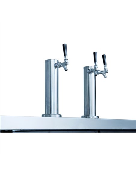 Professional Double Tap Beer Dispenser 3 Door Bottle Cooler 703L 1788×705×1216mm Black | Professional CS25DKB72M3