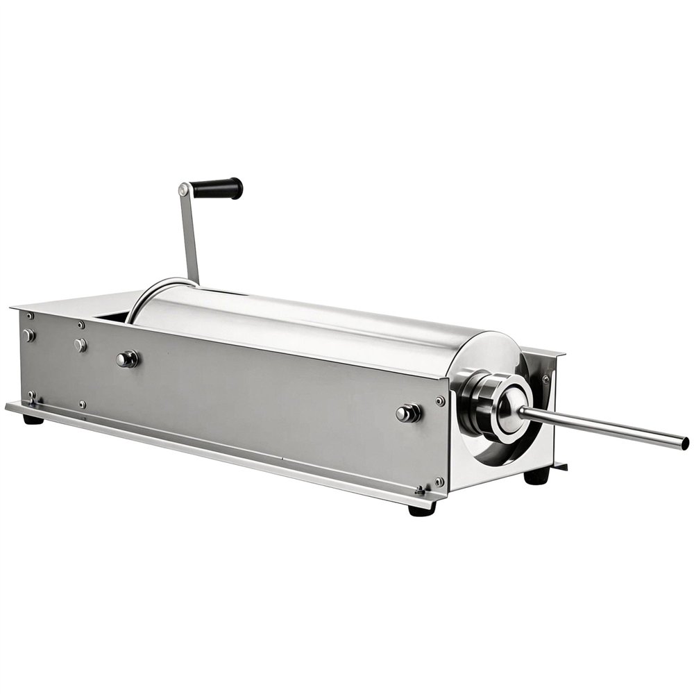 Commercial 3L Manual Sausage Stuffer Horizontal Stainless Steel 4 Nozzles 16–38mm | Professional CS25TG3L