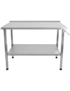 Stainless Steel Elevating Work Table with 50mm Backsplash 1000×600×750–1050mm | Professional CS25MCEWB6010B