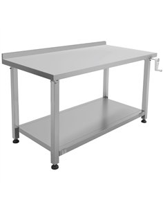 Stainless Steel Elevating Work Table with 50mm Backsplash 1200×700×750–1050mm | Professional CS25MCEWB7012B 2