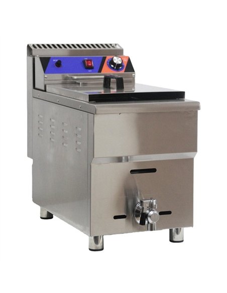 Commercial Single Tank Gas Fryer with Drain Tap - 14L Countertop | Professional CS25GF181