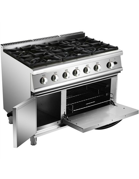 Professional Stainless Steel Gas Range Oven with 6 Burners | Professional CS25ADX776