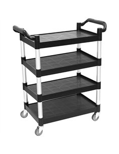Professional 4-Tier Utility Trolley Black Polypropylene 1010x500x1260mm | Professional CS25HZMCC5014