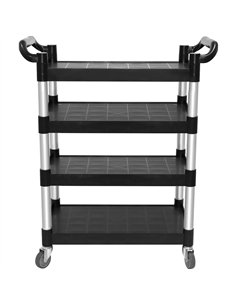 Professional 4-Tier Utility Trolley Black Polypropylene 1010x500x1260mm | Professional CS25HZMCC5014 2