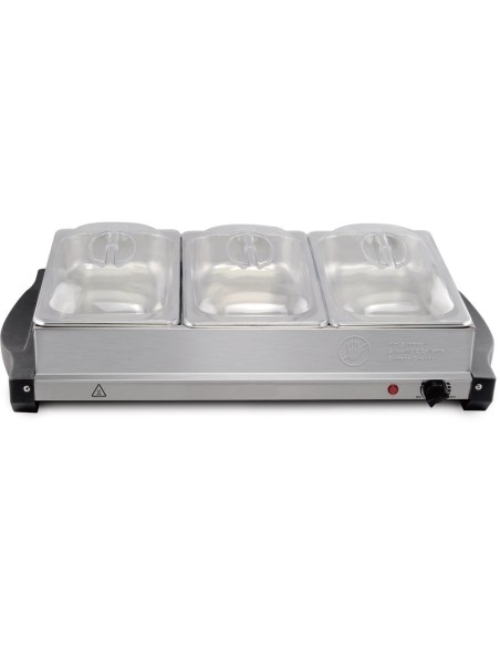 Electric Buffet Server 3 Tray 3 x 2.5 litre Stainless steel 3 Large Multicooker | DA-BSW320